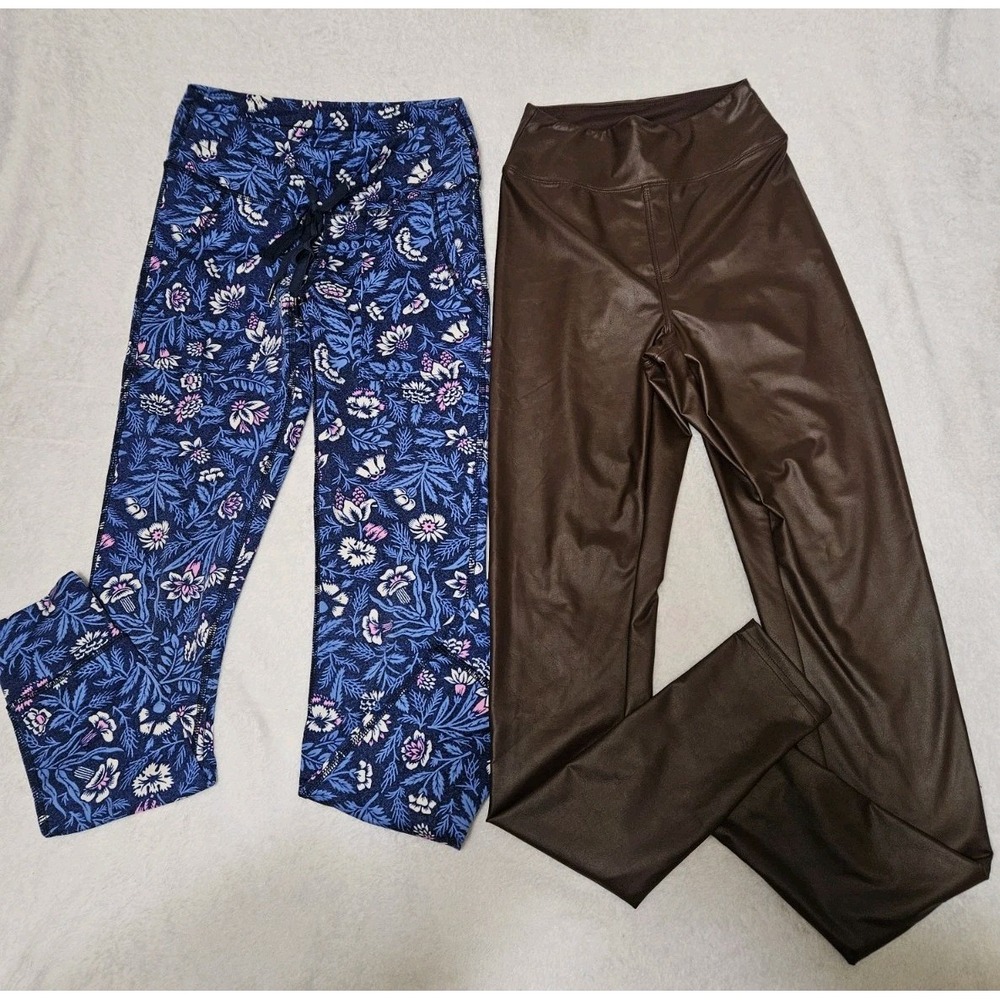 Aerie Lot Of 2 Chill Play Move Pants Offline Real Luxe Small Leggings Athletic